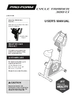 Preview for 1 page of ICON Health & Fitness PRO-FORM CYCLE TRAINER 300 Ci User Manual