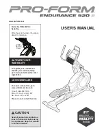 Preview for 1 page of ICON Health & Fitness PRO-FORM ENDURANCE 520 E User Manual