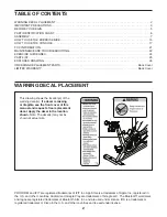 Preview for 2 page of ICON Health & Fitness PRO-FORM Le tour de france PFEX39421.3 User Manual