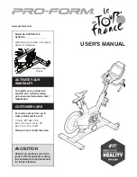 ICON Health & Fitness PRO-FORM LE TOUR DE FRANCE User Manual preview