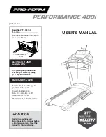 ICON Health & Fitness Pro-Form Performance 400i User Manual preview