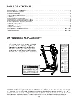 Preview for 2 page of ICON Health & Fitness Pro-Form Performance 400i User Manual