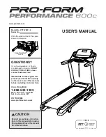 Preview for 1 page of ICON Health & Fitness PRO-FORM PERFORMANCE 600c User Manual