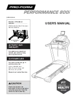 ICON Health & Fitness PRO-FORM PERFORMANCE 800i User Manual preview