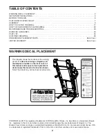 Предварительный просмотр 2 страницы ICON Health & Fitness PRO-FORM PERFORMANCE 800i User Manual