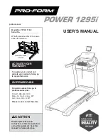ICON Health & Fitness Pro-Form Power 1295i User Manual preview