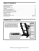 Preview for 2 page of ICON Health & Fitness PRO-FORM POWER 1495 User Manual