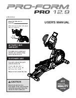 Предварительный просмотр 1 страницы ICON Health & Fitness PRO-FORM PRO 12.9 User Manual