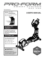 Preview for 1 page of ICON Health & Fitness Pro-Form Smart Strider 895 CSE User Manual