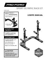 ICON Health & Fitness PRO-FORM SPORT OLYMPIC RACK XT User Manual предпросмотр