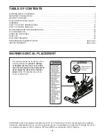 Preview for 2 page of ICON Health & Fitness Pro-Form Studio Bike Pro 22 User Manual