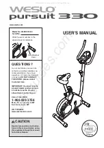 ICON Health & Fitness Weslo Pursuit 330 User Manual preview