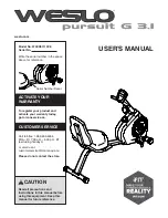ICON Health & Fitness Weslo pursuit g 3.1 User Manual preview