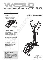 ICON IP Weslo Momentum CT 3.0 User Manual preview