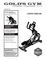 ICON GOLD'S GYM STIDE TRAINER 550i User Manual preview