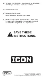 Предварительный просмотр 6 страницы ICON ITSTC73 Series Owner'S Manual & Safety Instructions