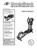 ICON NordicTrack AUDIOSTRIDER 990 User Manual preview