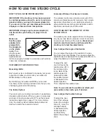 Preview for 15 page of ICON NordicTrack COMMERCIAL S10i STUDIO CYCLE User Manual