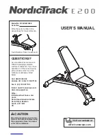 ICON NordicTrack E200 User Manual preview