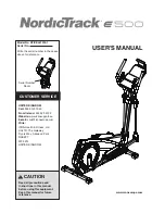 ICON NordicTrack E500 User Manual preview