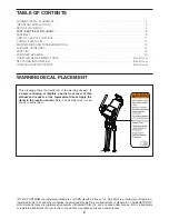 Preview for 2 page of ICON NordicTrack E500 User Manual