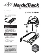 Preview for 1 page of ICON NordicTrack X11i INCLINE TRAINER User Manual