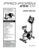 ICON pro-form 250 cx User Manual preview