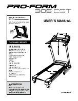 ICON PRO-FORM 305 CST User Manual preview