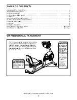 Preview for 2 page of ICON Pro-Form 425 ZLX PFEVEX74012.0 User Manual