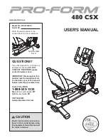 ICON PRO-FORM 480 CSX User Manual preview
