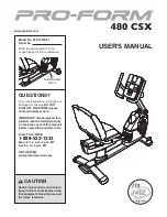 Preview for 1 page of ICON PRO-FORM 480 CSX User Manual