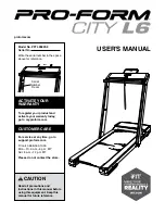 ICON PRO-FORM CITY L6 User Manual preview