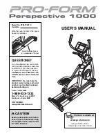 Preview for 1 page of ICON PRO-FORM Perspective 1000 User Manual