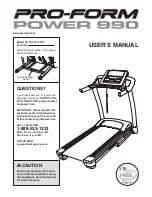 ICON PRO-FORM POWER 990 User Manual preview