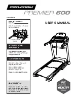 Preview for 1 page of ICON Pro-Form PREMIER 600 User Manual