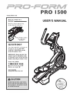 ICON PRO-FORM PRO 1500 User Manual preview