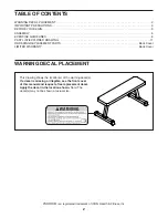 Preview for 2 page of ICON PRO-FORM SPORT FLAT BENCH XT User Manual