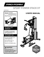 Preview for 1 page of ICON PRO-FORM SPORT POWER STACK XT User Manual