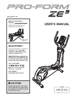 ICON PRO-FORM ZE3 User Manual preview