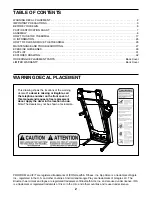 Preview for 2 page of ICON PROFORM SPORT 7.0c User Manual