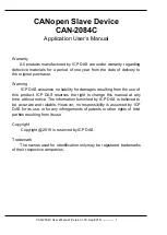 Preview for 1 page of ICP DAS USA CAN-2084C Application User'S Manual