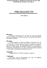 ICP DAS USA FRB-100 User Manual preview