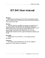 Предварительный просмотр 1 страницы ICP DAS USA GT-541 User Manual