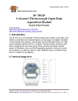 Preview for 1 page of ICP DAS USA M-7011D Quick Start Manual