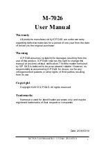 ICP DAS USA M-7026 User Manual preview