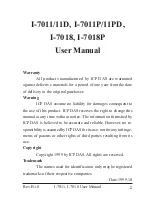 Preview for 1 page of ICP DAS USA Network Device I-7011 User Manual