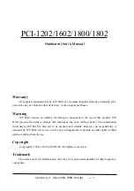 Preview for 1 page of ICP DAS USA PCI-1202 Series Hardware User Manual