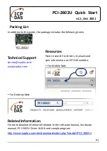 Preview for 1 page of ICP DAS USA PCI-2602U Quick Start Manual