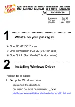 Preview for 1 page of ICP DAS USA PCI-P16C16 Quick Start Manual