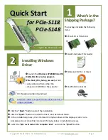 ICP DAS USA PCIe-S118 Quick Start Manual предпросмотр